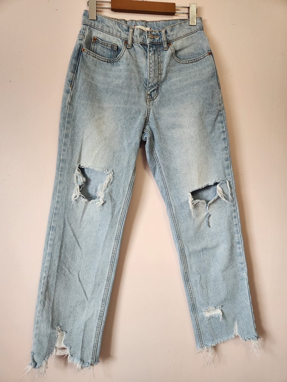 BDG Urban Outfitters Cowboy Jeans High Waist Distressed Straight Leg Denim 27